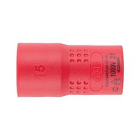 VDE 3/8 Inch Socket Wrench | Insulated for Live Electrical Work | Chrome-Vanadium Steel | Short Design | by Wurth