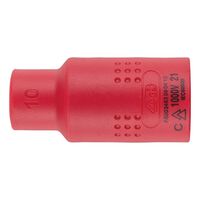 VDE 1/2 Inch Insulated Socket Wrench | Safe for Live Electrical Work | Chrome-Vanadium Steel | Compact Design | @PCS by Wurth