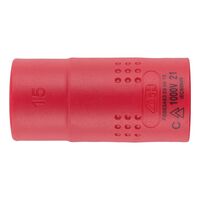 VDE 1/2 Inch Insulated Socket Wrench | Safe for Live Electrical Work | Chrome-Vanadium Steel | Short Design | @PCS by Wurth