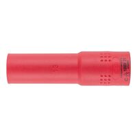 VDE 1/2 Inch Socket Wrench | Insulated for Live Parts | Chrome-Vanadium Steel | 13mm Width | by Wurth