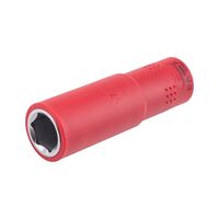 VDE 1/2 Inch Socket Wrench | Insulated for Live Electrical Work | Chrome-Vanadium Steel | 17mm Width | by Wurth