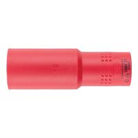 VDE 1/2 Inch Socket Wrench | Insulated for Live Electrical Work | Chrome-Vanadium Steel | 19mm Width | by Wurth
