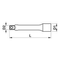 3/8 Inch Extension Bar | 250mm Length | Chromium-Plated | DIN Compliant | by Wurth