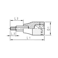 1/2 Inch Socket Wrench Insert | Chrome-Plated | Hexagon Tip | DIN 7422 Compliant | by Wurth