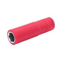 VDE 1/2 Inch Socket Wrench | Insulated for Live Electrical Work | Chrome-Vanadium Steel | 16mm Width | by Wurth