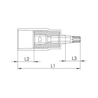 VDE 3/8 inch TX Socket Wrench | Insulated for Live Parts | TX30 Tip Size | Chrome-Vanadium Steel | @1 PCS | by Wurth