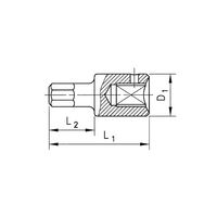 1/4 Inch Socket Wrench Insert | Chrome-Plated | Hexagon Socket Design | 3mm Tip Size | by Wurth