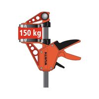 One-Handed Clamp | 150 mm Max Clamping Width | 1500 N Tension Force | Ergonomic Handle | by Wurth