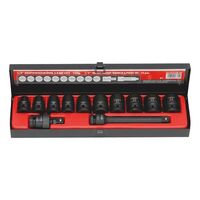 1/2 Inch Impact Socket Wrench Assortment | 12 Pieces | Hexagon Design | Short Length | by Wurth