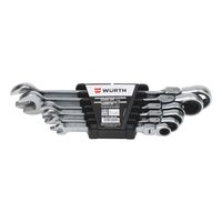 Metric Ratcheting Combination Wrench Set | 6 Pieces | POWERDRIV Drive | 180° Joint Flexibility | by Wurth