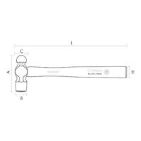 Ball Peen Hammer | Genuine Hickory Handle | Full Polished Head | Tempered for Durability | @PCS of 1 | by Wurth