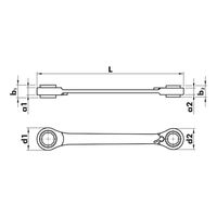 4 in 1 Metric Ratcheting Double Box-End Wrench | POWERDRIV® Drive | Chrome Plated | Slim Head Design | by Wurth