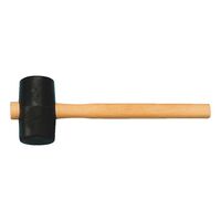 Rubber Hammer Shape A DIN 5128 | 65mm Diameter | Flat Faces & Varnished Ash Handle | by Wurth