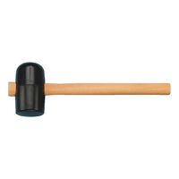 Rubber Hammer Shape B DIN 5128 | 65mm Diameter | Varnished Ash Handle | Non-Marring Impact | by Wurth