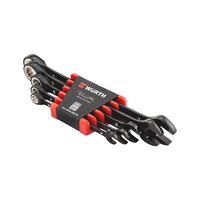 Ratchet Combination Wrench Assortment | 5 Pieces | Chrome-Vanadium Steel | 72 Teeth Ratchet | by Wurth