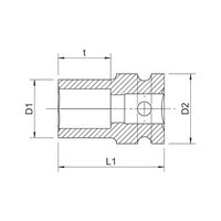 1-Inch Impact Socket Wrench Insert Hexagon | Forged Design | Fits Air & Electric Drivers | by Wurth