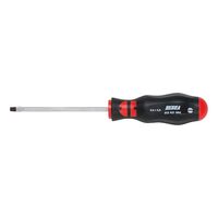 Slotted Screwdriver with Hexagon Shank | Robust Chrome-Plated | Black Point Tip | 2-Component Handle | @Each by Wurth