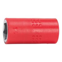 VDE 3/8 inch socket wrench, metric, hexagon, short