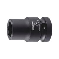 1/2 inch impact socket wrench, inch, hex., short