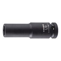 1/2 inch impact socket wrench, inch, hex., long