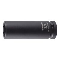 1/2 inch impact socket wrench, inch, hex., long