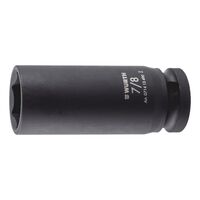 1/2 inch impact socket wrench, inch, hex., long