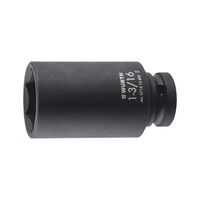 1/2 inch impact socket wrench, inch, hex., long