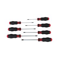 TX Screwdriver Assortment with Hole | 7-Piece Set | Circular Blade & Black Point Tip | by Wurth
