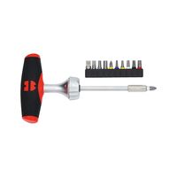 T Handle Screwdriver Set | 10 Pcs with PH2 Bit | 3-Position Adjustment | Max Torque 40 Nm | by Wurth
