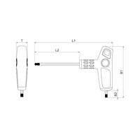 T-handle 2C Hex Key with Ball Head | Chrome Plated | Ergonomic Design | 8mm Tip Size | by Wurth