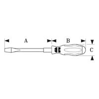 1/4 Inch Tip Screwdriver | Square Drive Handle | Chrome-Plated | by Wurth