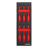Socket Wrench Set 3/8 inch TX Long VDE | 6 Pieces | Carbon Finish | by Wurth