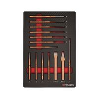 Drift Punch and Striking Tool Set | 14 Pieces | Carbon Finish | by Wurth