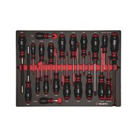 Screwdriver Set 21 Pieces | ORSY System Compatible | Carbon Finish | Non-Slip Handle | by Wurth
