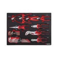 Circlip Pliers Set 25 Pieces | Carbon Finish | High-Quality Plastic | by Wurth