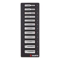 Socket Wrench Set 3/8 Inch | 12 Pieces | Carbon Finish | by Wurth