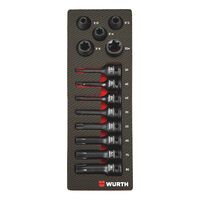 Power Socket Wrench Set TX 1/2 Inch | 13 Pieces | High-Quality Plastic Insert | Carbon Finish | by Wurth