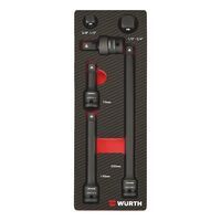 Power Socket Wrench Accessories Set | 6 Pieces | Carbon Finish | by Wurth