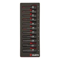Power Socket Wrench Set 1/2 Inch | 11 Pieces | Carbon Finish | by Wurth