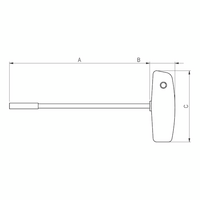 T-Handle Socket Wrench for Hexagon Head Screws | Chrome-Plated Blade | Nickel Plated for Corrosion Resistance | by Wurth