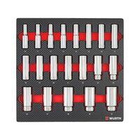 1/2 Inch Bi Hex Socket Wrench Set | 20 Pieces | Carbon Finish | by Wurth