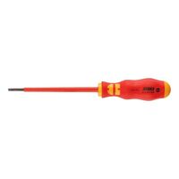 VDE Flat Slotted Screwdriver | Insulated for Live Parts | 100mm Blade Length | by Wurth