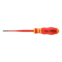 VDE Ultra Slim Flat Slotted Screwdriver | 0.6 x 3.5 mm Tip | Black Oxide Finish | @Each by Wurth