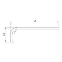 Extra-Long Hexagon Socket Allen Key | 6mm Tip Size | Ball Head Design | Matt Chrome Plated | by Wurth