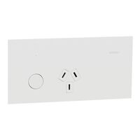 Clipsal Solis T Series Double Switch Power Point | Wiser Connected | Horizontal Mount | 10A | @Each of 1 | by Clipsal