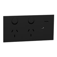 Double Switch Power Point with USB C Charger | 10A | Horizontal Mount | Polished Ceramic Finish | @Each of 5 | by Clipsal