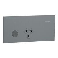 Double Switch Power Point | Wiser Connected | ZigBee Integration | Polished Platinum Finish | @Each of 1 | by Clipsal