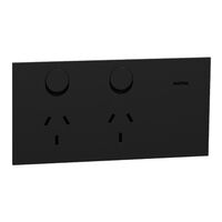 Clipsal Solis Double Switch Power Point | 230V-240V | 10A Rated | Horizontal Flush Mount | @Each of 10 | by Clipsal