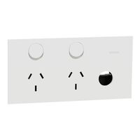 Double Switch Power Point | Removable Extra Switch | Horizontal Mount | 10A | Zen White | @Each of 1 | by Clipsal