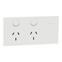 Double Switch Power Point | Horizontal Mount | 230V-240V | 10A | Zen White | @Each of 10 | by Clipsal